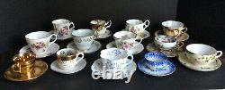 Lot of 13 Cup and Saucer Sets Fine China England 3 Smaller 10 Regular Size