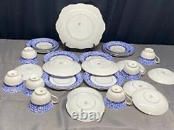 Lot of 29 Pieces Royal Albert 4126 Crown China England Blue / White Floral