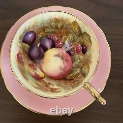 Lot of 6 Aynsley Orchard Fruit Teacup & Saucer Sets Signed