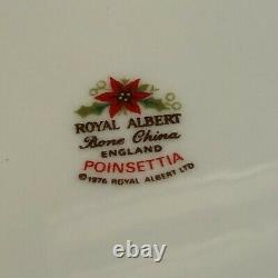 MINT! Poinsettia By Royal Albert Bone China 40 piece set England 1976 Vintage