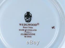 MINT Wedgwood Florentine Dark Blue 6 Sets Cup & Saucer Leigh Shape England China