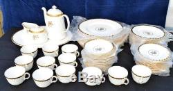 MINTON Bone China England GOLD ROSE H4680 Full Tea Dinner Set 12 person 64pc
