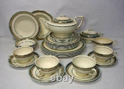 MYOTT England china THE CROWNING TURQUOISE pattern 33-piece SET Service for 4