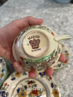 Mason's Patent Ironstone China England Set Of Tea Cups Bread Butter Salad Saucer