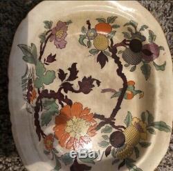 Mason's patent ironstone fine china plate ENGLAND Vintage mandarin SET OF 8