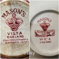 Masons Ironstone China, Vista Red, England, 62 Piece Set
