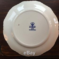 Masons Patent Ironstone China Vista England Blue 10 3/4 Dinner Plates Set Of 4