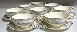 Minton AVONLEA Cream Soup Bowls with Saucers Set of 8 England Mint