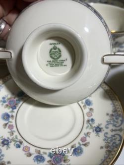 Minton AVONLEA Cream Soup Bowls with Saucers Set of 8 England Mint