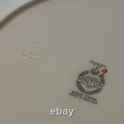 Minton Ancestral S-376 Dinner Plates Set of 12 Bone China Floral Gold England