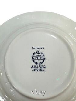 Minton Bellemeade Pattern Bone China England Rimmed Soup Bowls Set Of 12