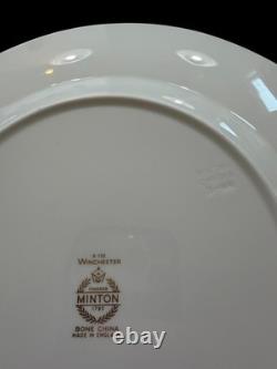 Minton Bone China England K132 Winchester Pattern 10.5 Dinner Plates Set Of 12