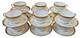 Minton Bone China England Winchester Pattern Footed Cups & Saucers Set Of 12