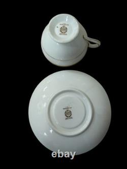 Minton Bone China England Winchester Pattern Footed Cups & Saucers Set Of 12
