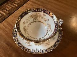 Minton Cup & Saucer DYNASTY Cobalt Blue & Gold Bone China Made In England H3775