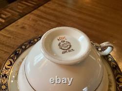 Minton Cup & Saucer DYNASTY Cobalt Blue & Gold Bone China Made In England H3775
