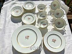 Minton Dover Pattern Set Of China Service For (6) 42 Pieces 7 Pc. Place Settings