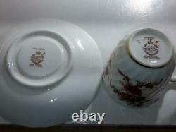 Minton England Bone China Ancestral S-376 Brown Demitasse Cup & Saucer Sets
