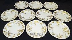Minton England Gold Ancestral Set of 10 Bread Plates 6 1/4 -Bone China