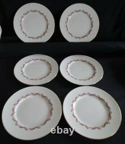 Minton England Laurentian Set of 6 Pink Dinner Plates 10 3/4 Bone China