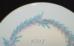 Minton England Malta Set of 10 Salad Plates 7 5/8 Bone China Blue, Gray