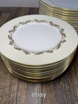 Minton Gold Laurentian Bone China Dinnerware Set 47pc England H5184