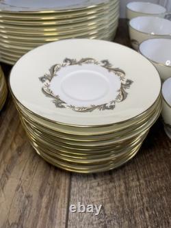 Minton Gold Laurentian Bone China Dinnerware Set 47pc England H5184