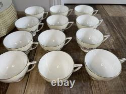 Minton Gold Laurentian Bone China Dinnerware Set 47pc England H5184