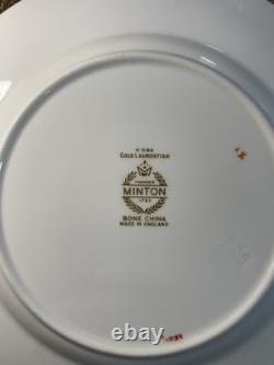 Minton Gold Laurentian Bone China Dinnerware Set 47pc England H5184