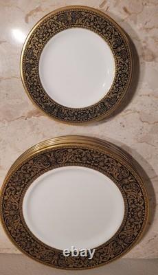 Minton Grandee Dinnerware Set for 6 + Extras Black & Gold England