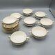Minton Grasmere Blue Cream Soup Bowl & Underplates Set of 8 FREE USA SHIPPING