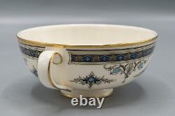 Minton Grasmere Blue Cream Soup Bowl & Underplates Set of 8 FREE USA SHIPPING