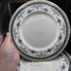 Minton Grasmere Blue Dinner Plates Fine Bone China 10 5/8 Set Of 4 England