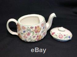 Minton Haddon Hall 3 Pieces Tea Set Teapot Creamer Sugar Bone China England