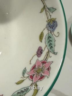 Minton Haddon Hall B1451 Set of 6 Teacups & Saucers, Fine Bone China England