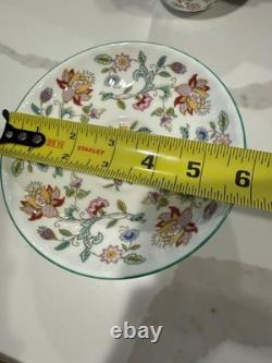 Minton Haddon Hall B1451 Set of 6 Teacups & Saucers, Fine Bone China England