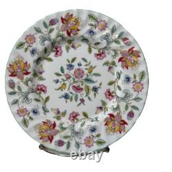 Minton Haddon Hall Dinner Plates 10.5 Bone China Floral Chintz Green Set 4