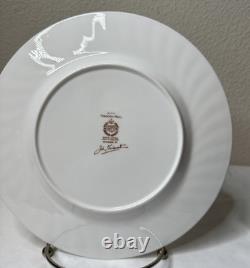 Minton Haddon Hall Dinner Plates 10.5 Bone China Floral Chintz Green Set 4