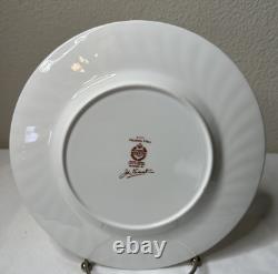 Minton Haddon Hall Dinner Plates 10.5 Bone China Floral Chintz Green Set 4