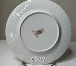 Minton Haddon Hall Dinner Plates 10.5 Bone China Floral Chintz Green Set 4