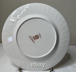 Minton Haddon Hall Dinner Plates 10.5 Bone China Floral Chintz Green Set 4