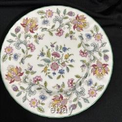 Minton Haddon Hall Green Rim 20 Piece Place Setting Bone China England Excellent