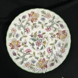 Minton Haddon Hall Green Rim 20 Piece Place Setting Bone China England Excellent