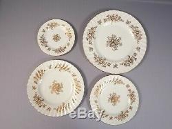 Minton MARLOW GOLD Dinner set for 8 Bone China Plates England H 5017