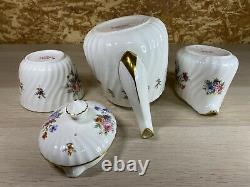 Minton Marlow Bone China Large Teapot, Sugar Bowl, Creamer Set England