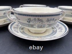 Minton PENROSE Bone China England, Set of 4 Cream Soup Bowls withSaucers