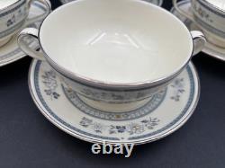 Minton PENROSE Bone China England, Set of 4 Cream Soup Bowls withSaucers
