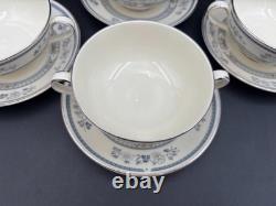 Minton PENROSE Bone China England, Set of 4 Cream Soup Bowls withSaucers