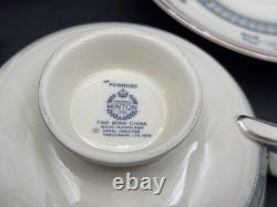 Minton PENROSE Bone China England, Set of 4 Cream Soup Bowls withSaucers