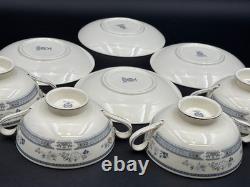 Minton PENROSE Bone China England, Set of 4 Cream Soup Bowls withSaucers